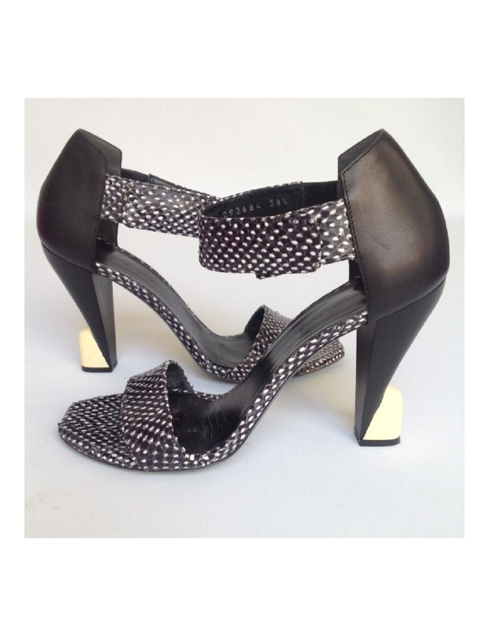 Sandales hautes python noir et blanche BALENCIAGA T38,5