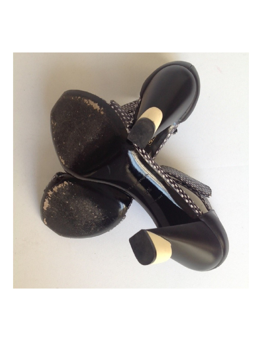 Sandales hautes python noir et blanche BALENCIAGA T38,5