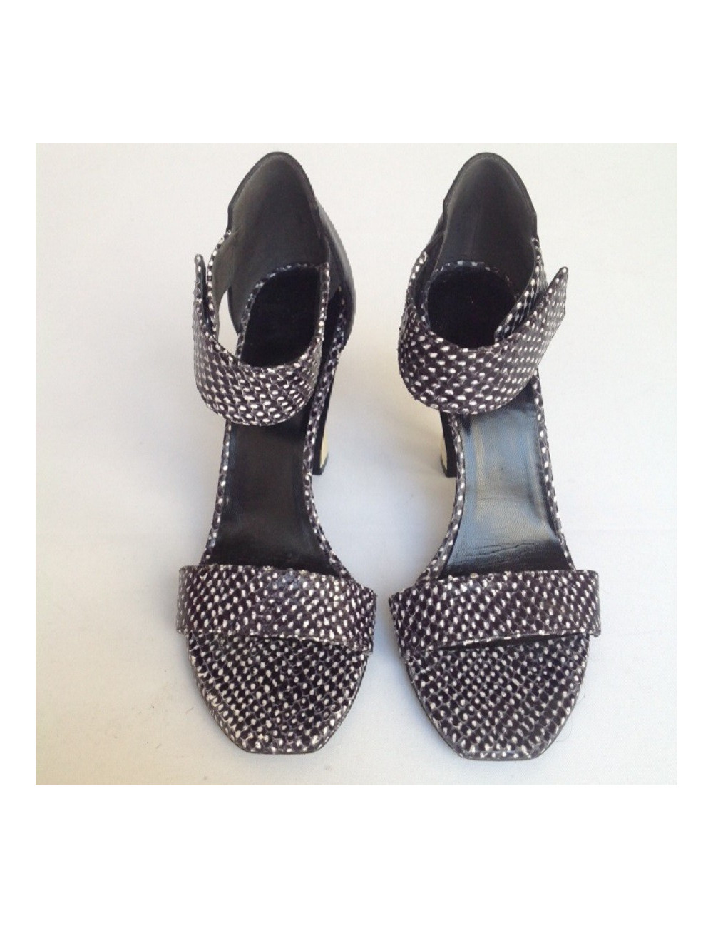 Sandales hautes python noir et blanche BALENCIAGA T38,5