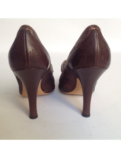 Sandales hautes PRADA  T40 cuir marron dorée