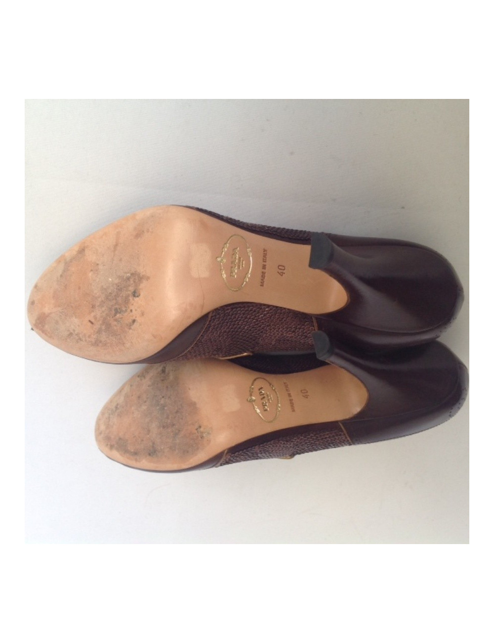 Sandales hautes PRADA  T40 cuir marron dorée