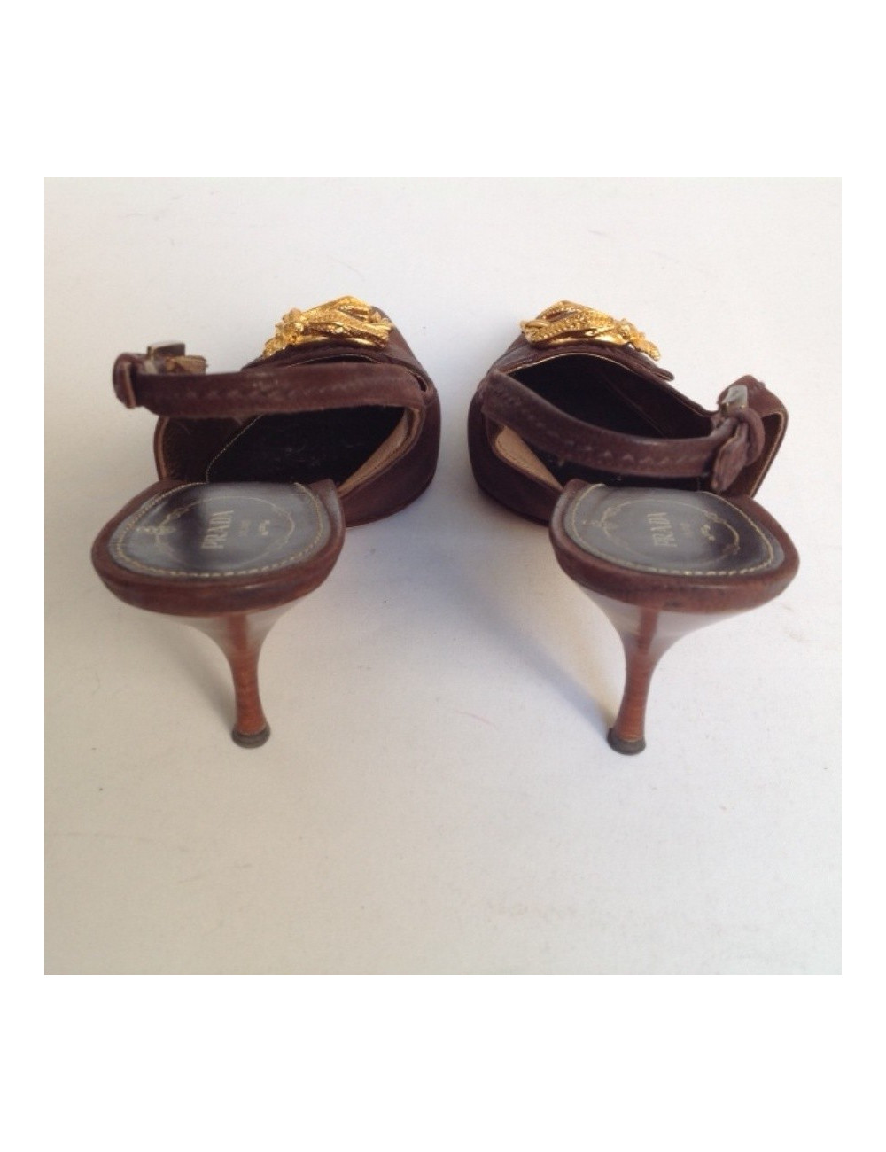 escarpins PRADA  T40 cuir marron