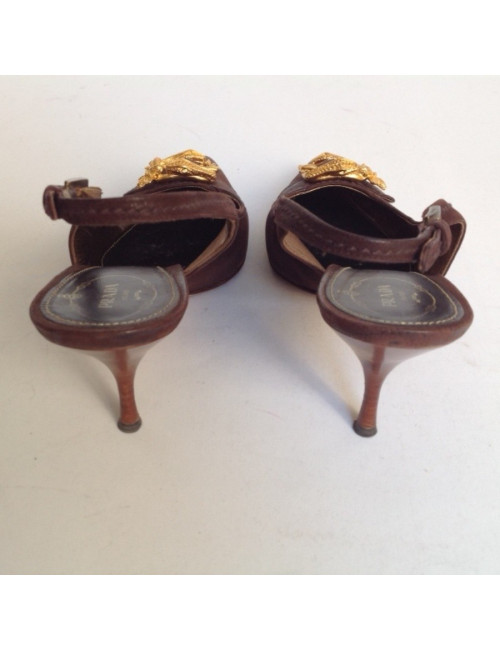 escarpins PRADA  T40 cuir marron