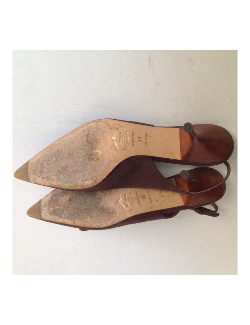 escarpins PRADA  T40 cuir marron