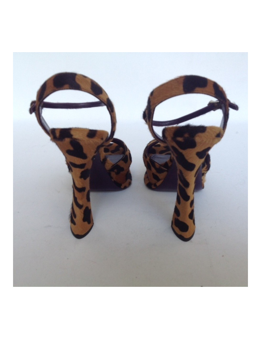 Sandales hautes PRADA T39.5 motifs leopard