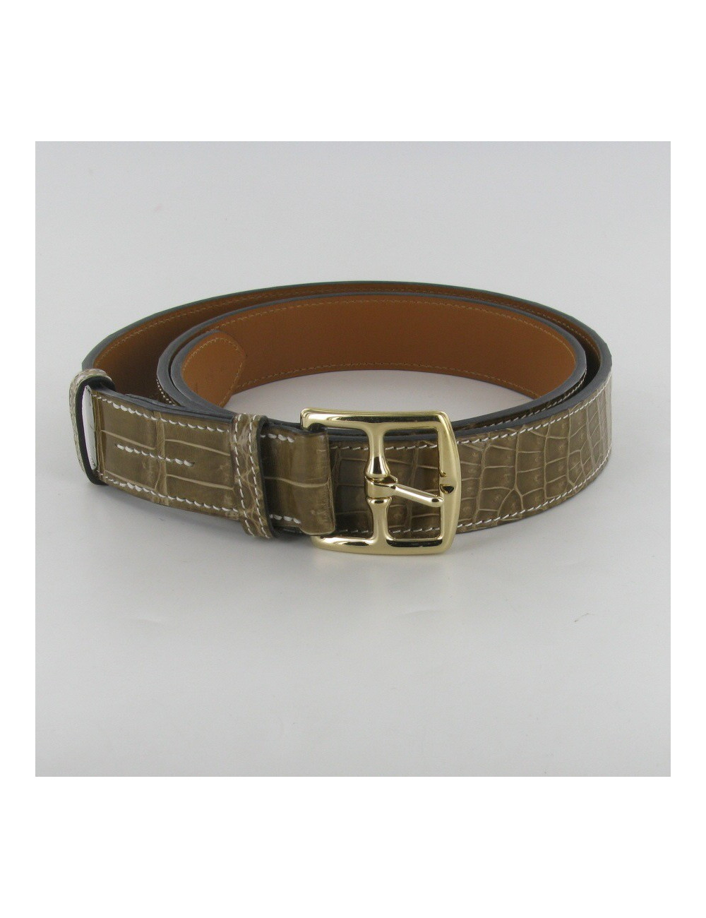 Ceinture croco Porosus HERMES