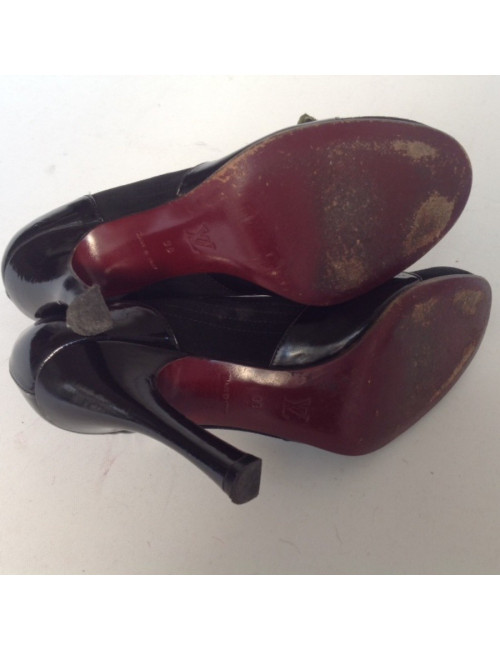 Escarpins LOUIS VUITTON T38 daim cuir verni noir