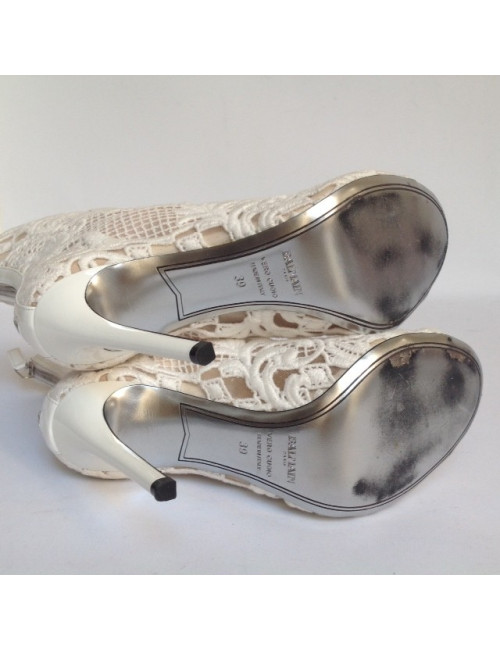 Bottines à talons ouverte BALMAIN T39  blanches