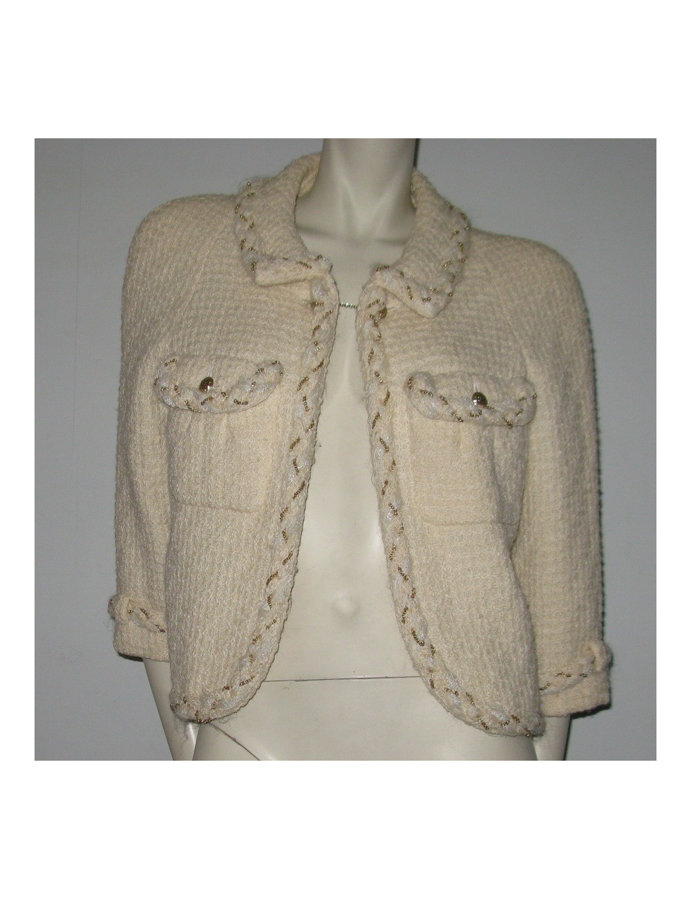 Veste tweed Blanc CHANEL