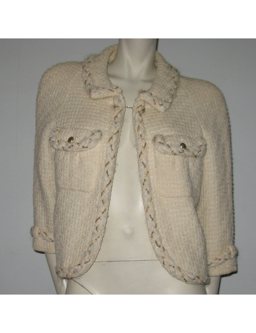 Veste tweed Blanc CHANEL