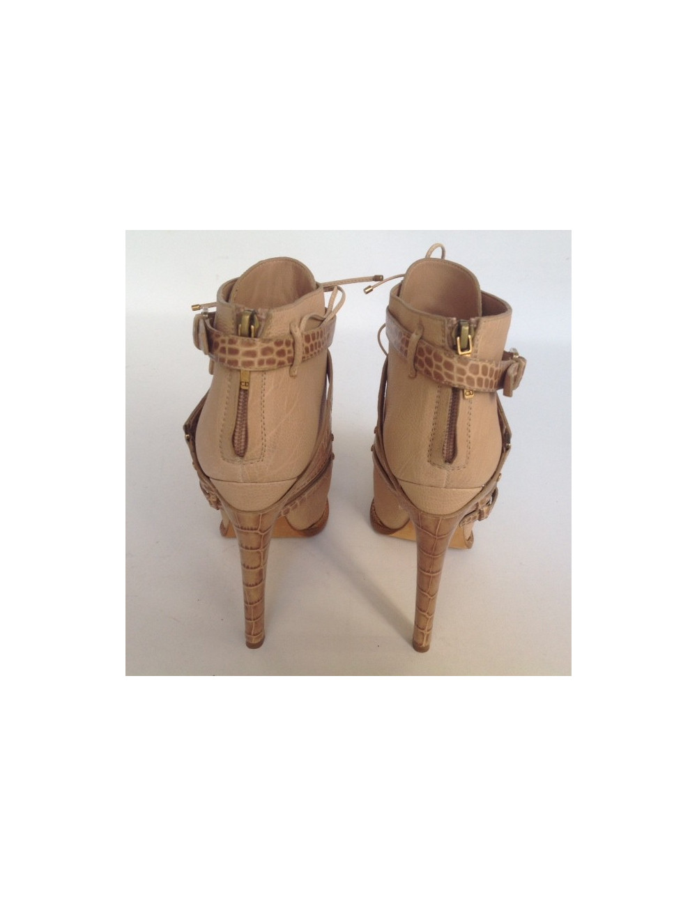 Bottines à talons DIOR T40 cuir et croco 