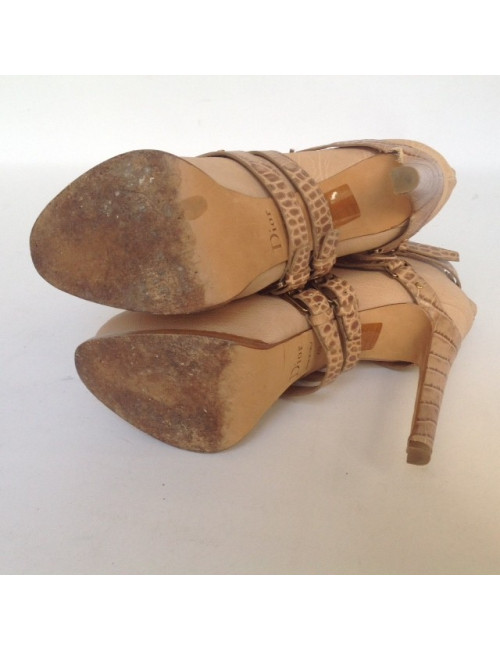 Bottines à talons DIOR T40 cuir et croco 