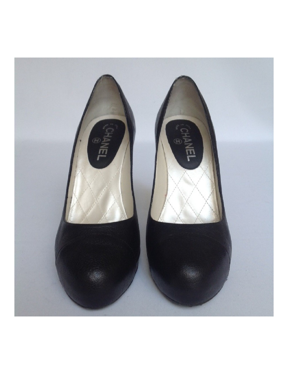 Escarpins CHANEL T 40,5 en cuir noir
