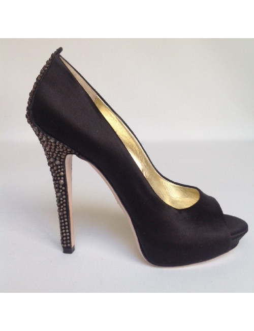 Escarpins en satin noir VERSACE T 38
