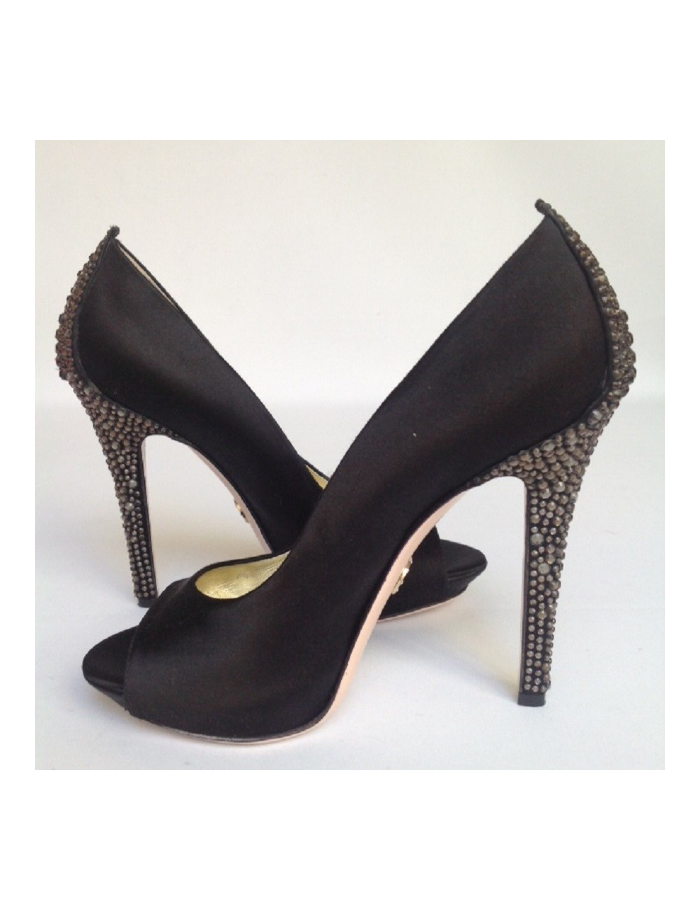 Escarpins en satin noir VERSACE T 38