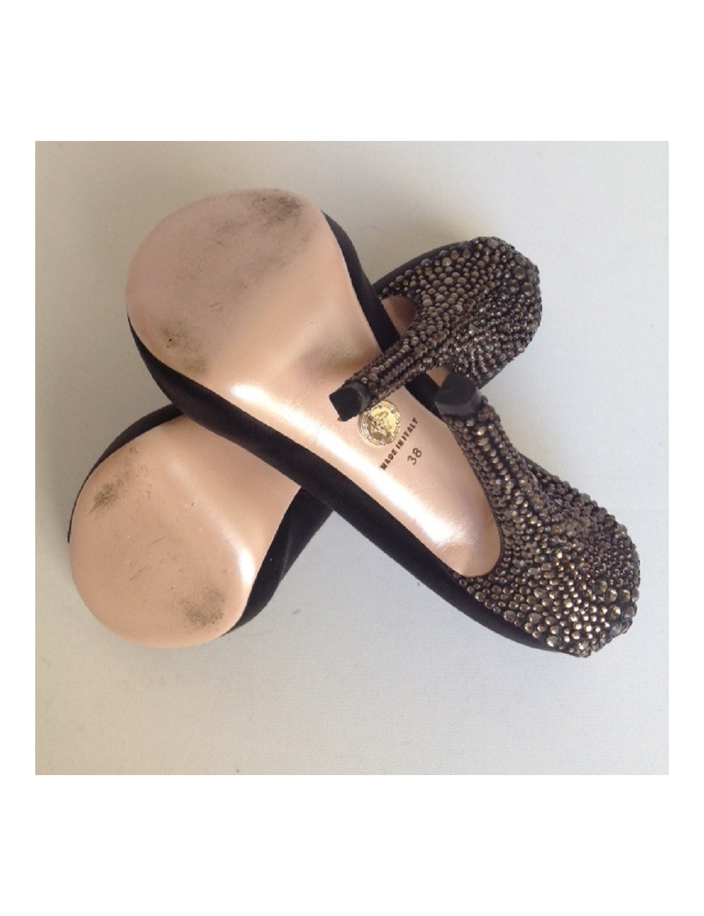 Escarpins en satin noir VERSACE T 38