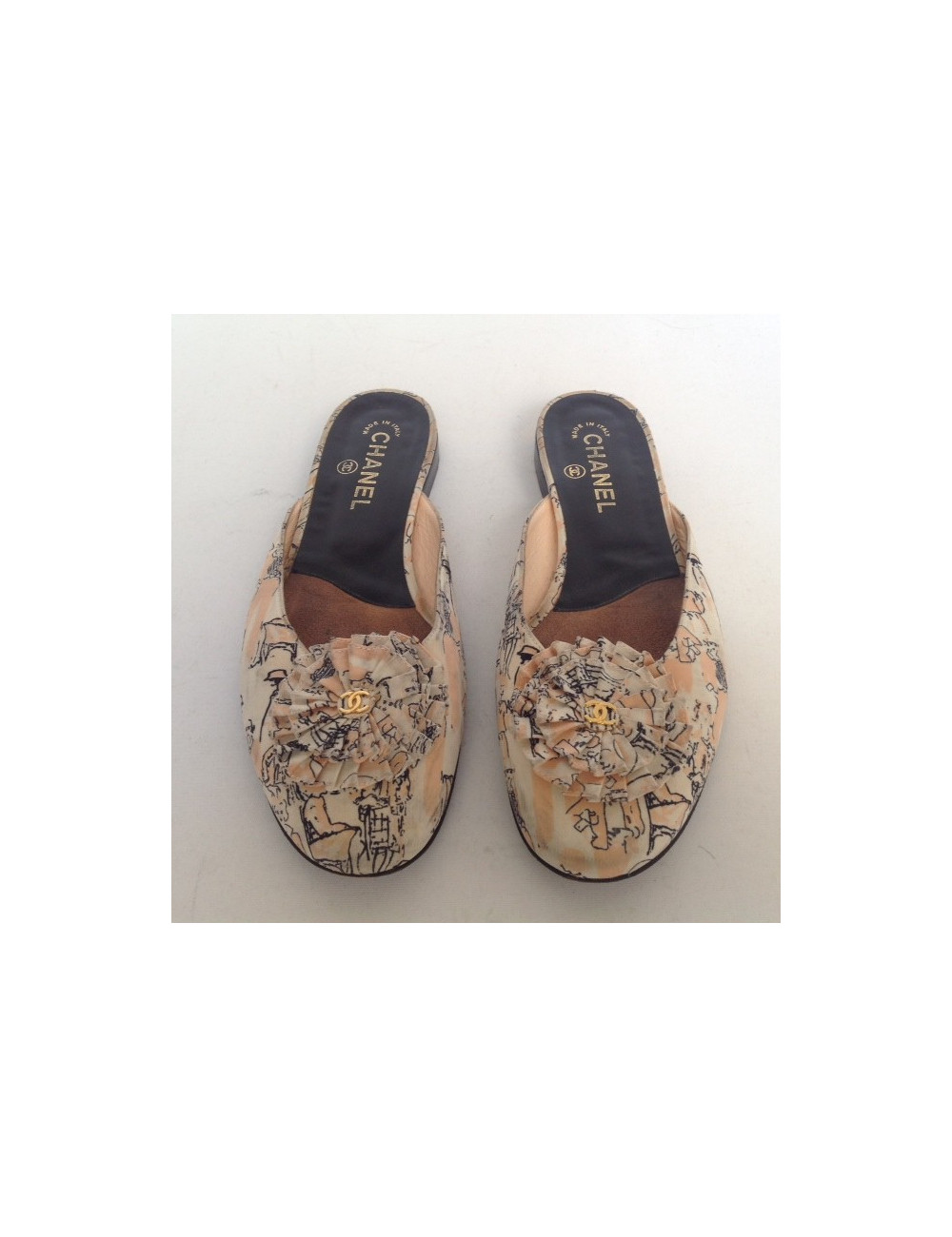 Sandales plates CHANEL T37.5 