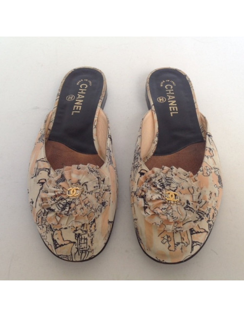 Sandales plates CHANEL T37.5 