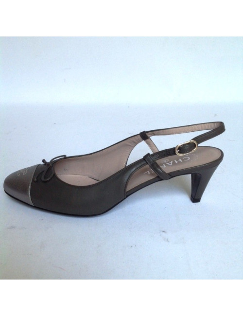 Sandales à talons CHANEL T 41.5 argentée