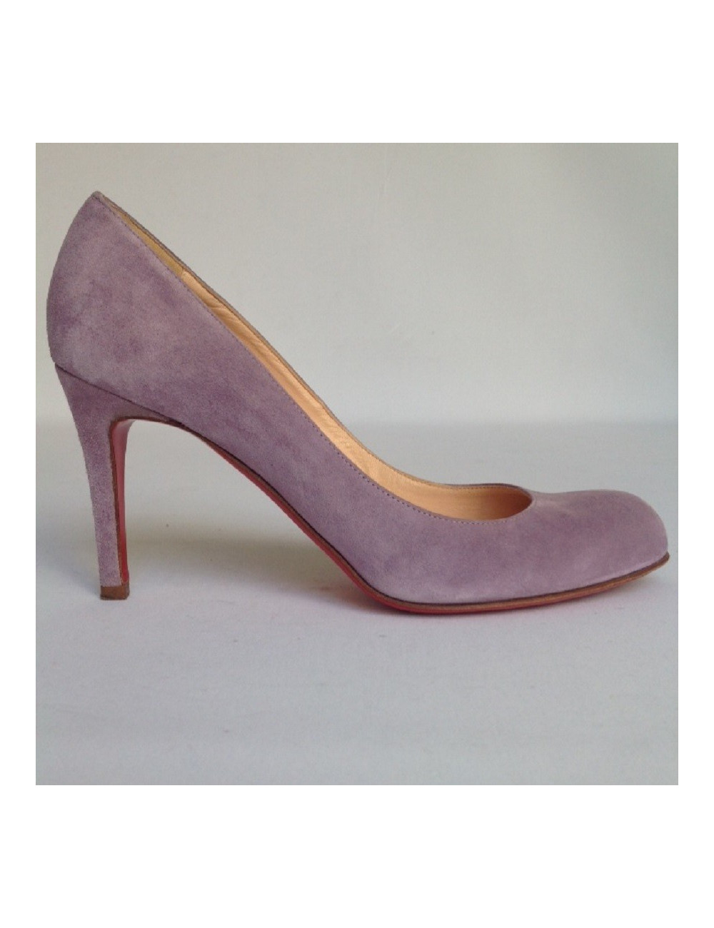 Escarpins en daim violet CHRISTIAN LOUBOUTIN T37,5