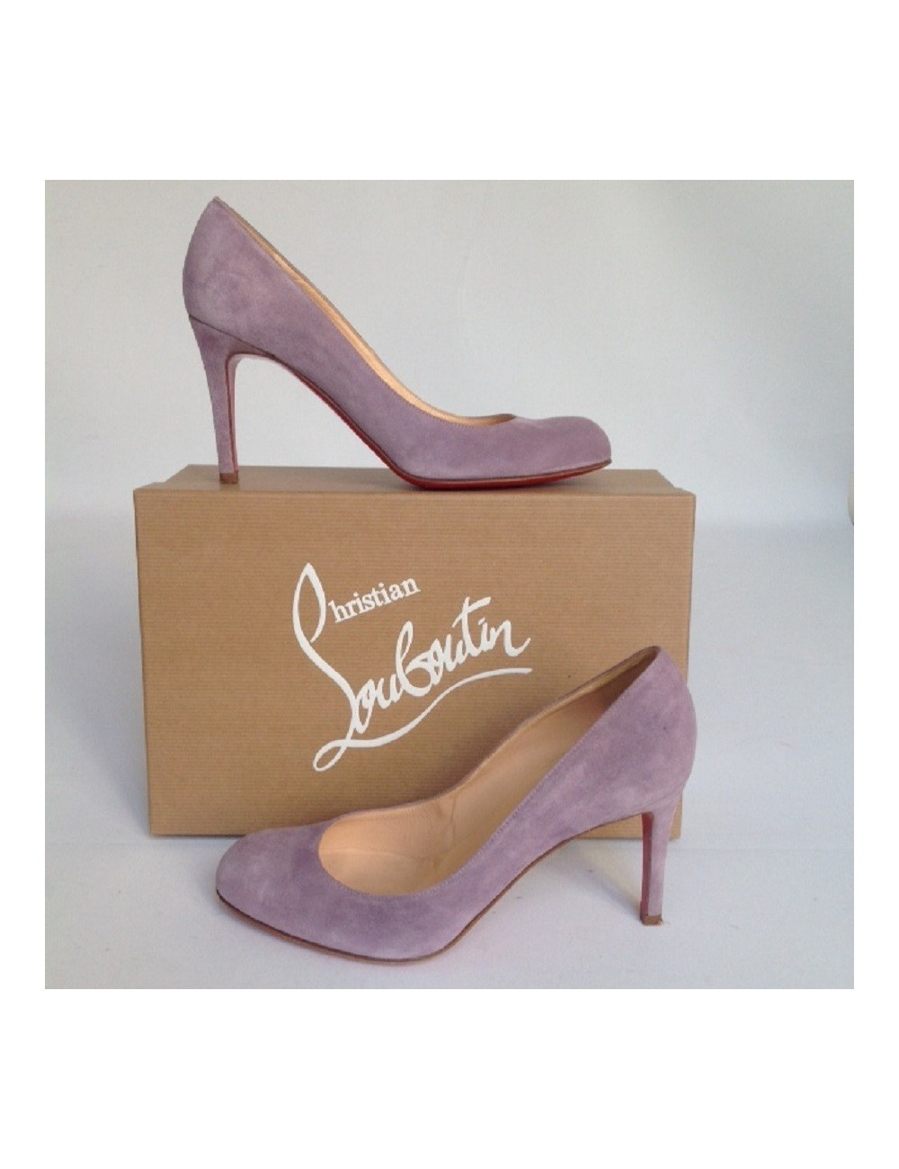 Escarpins en daim violet CHRISTIAN LOUBOUTIN T37,5