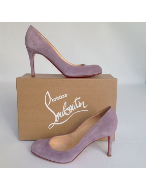 Escarpins en daim violet CHRISTIAN LOUBOUTIN T37,5