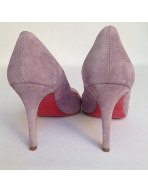 Escarpins en daim violet CHRISTIAN LOUBOUTIN T37,5