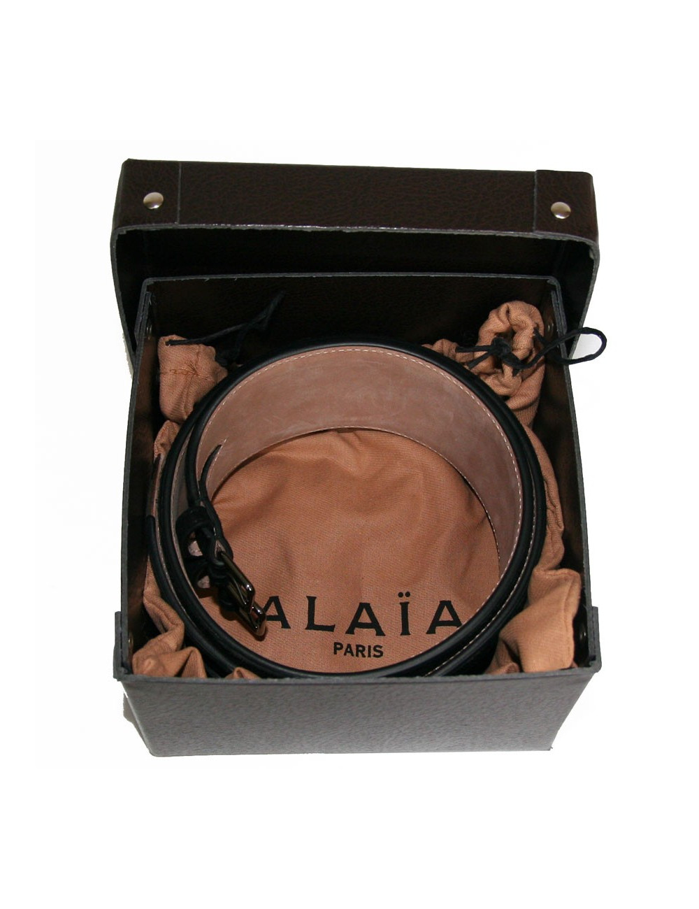 Ceinture ALAIA en veau velours noir