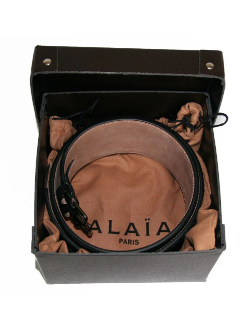 Ceinture ALAIA en veau velours noir
