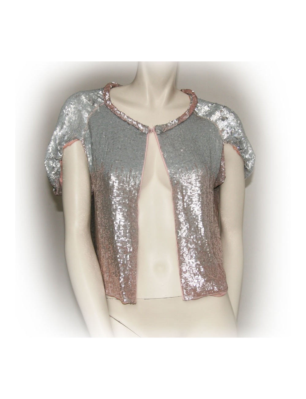 Gilet MAURIZIO PECORARO T 40 IT sequins argentés