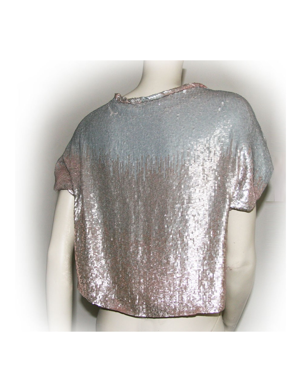 Gilet MAURIZIO PECORARO T 40 IT sequins argentés