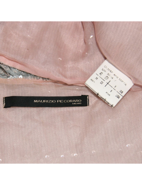 Gilet MAURIZIO PECORARO T 40 IT sequins argentés