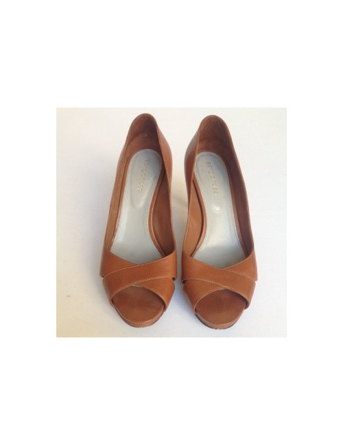 Escarpins en cuir marron SERGIO ROSSI T37,5