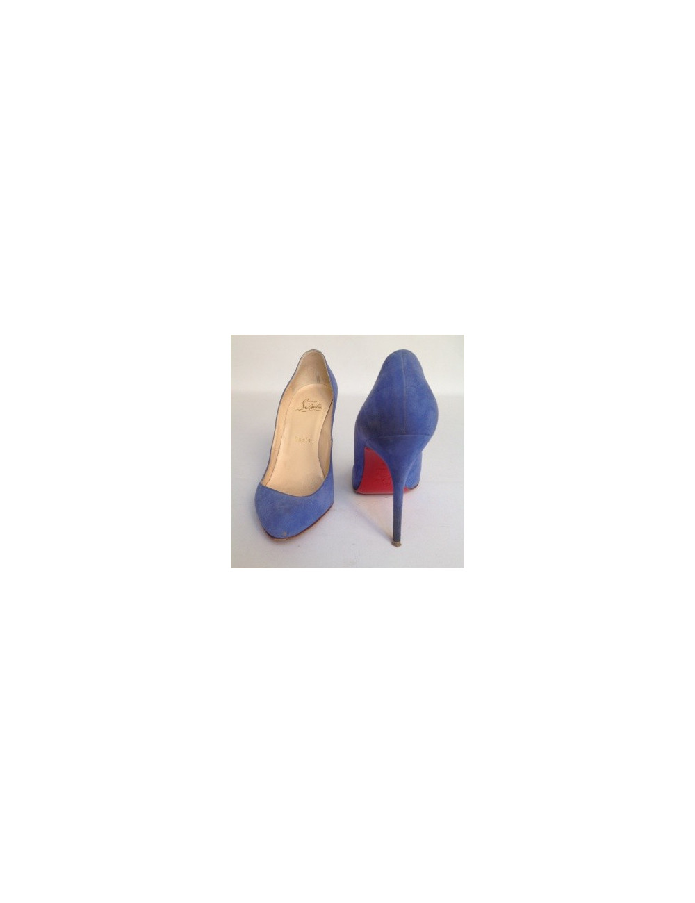 Escarpins CHRISTIAN LOUBOUTIN en daim bleu T37,5
