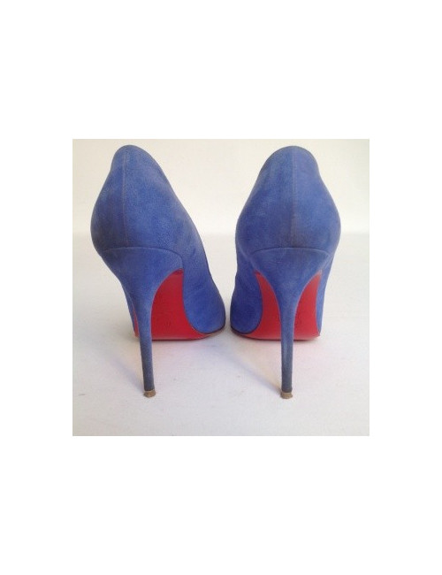 Escarpins CHRISTIAN LOUBOUTIN en daim bleu T37,5