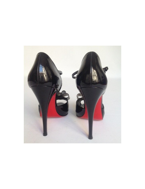 Escarpins noir verni CHRISTIAN LOUBOUTIN T38
