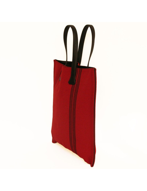Cabas toile rouge HERMES