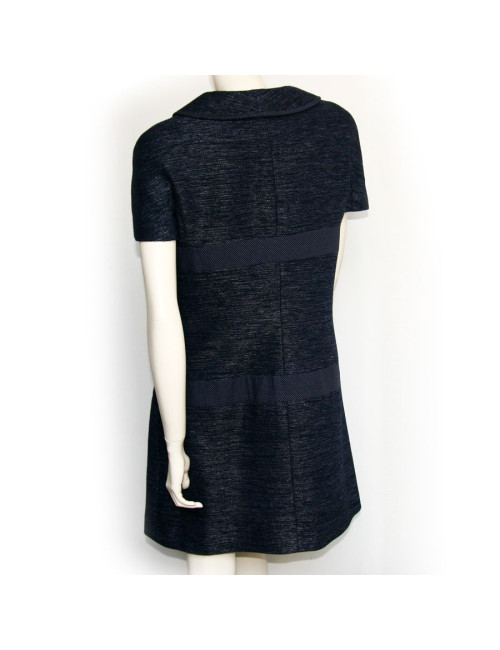 Robe CHANEL, tweed bleu et blanc