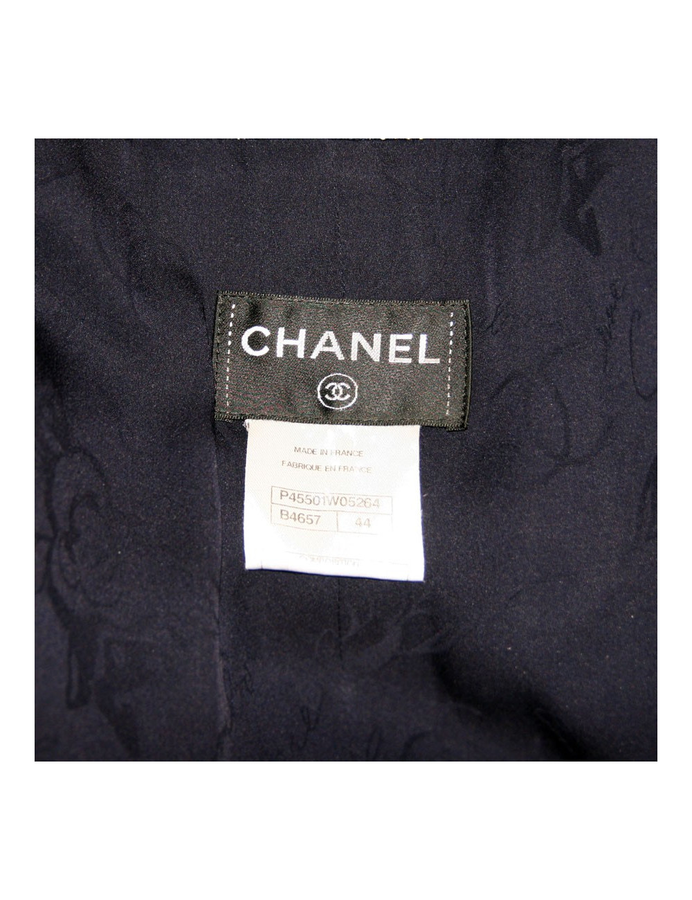 Robe CHANEL, t 44 tweed bleu et blanc
