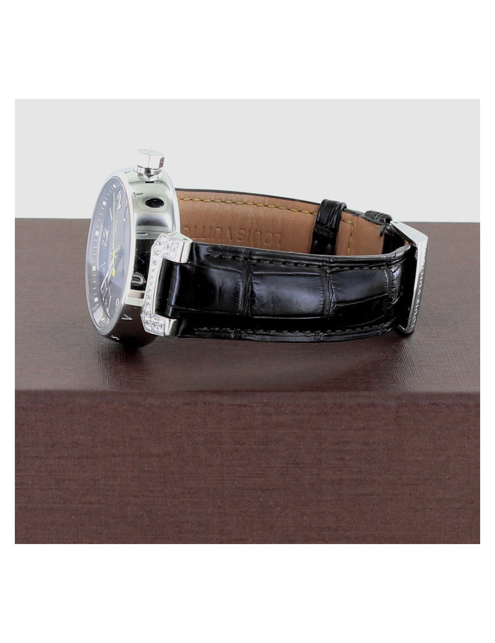 Montre LOUIS VUITTON tambour acier argent