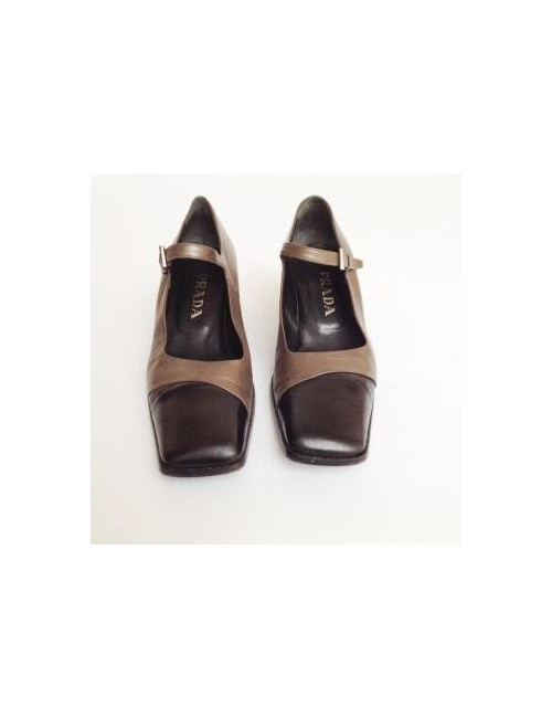 Escarpins bronze noir PRADA T 38.5