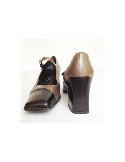 Escarpins bronze noir PRADA T 38.5