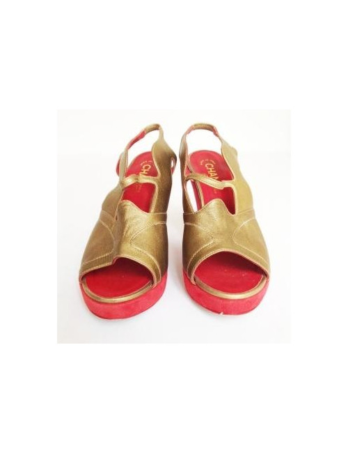 Escarpins à bout ouverts CHANEL bicolore T 38