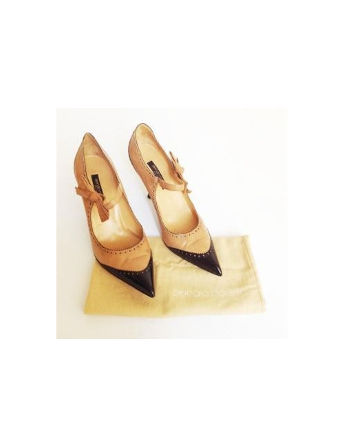 escarpins SERGIO ROSSI t 38.5 beige et noir
