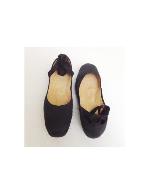 ballerines HERMES t 40 noires en toile 