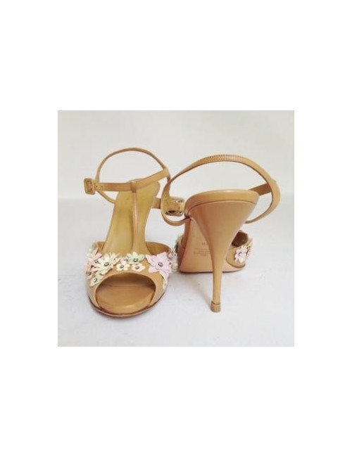 Sandales à talons VALENTINO T39.5 beige fleurs