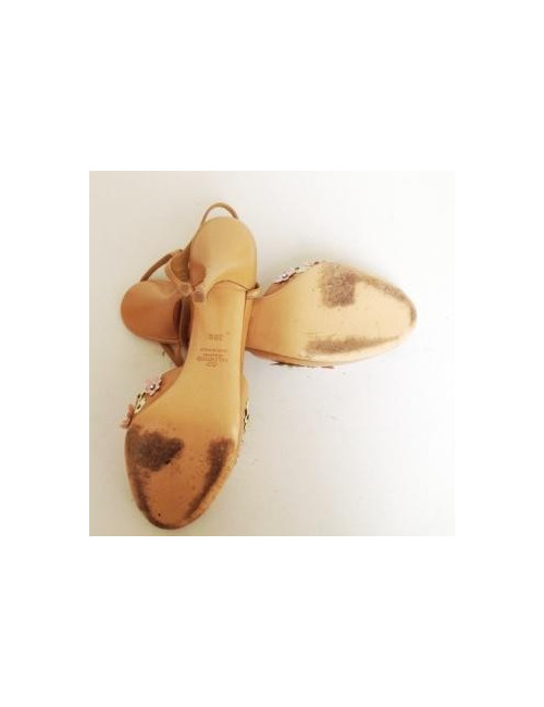 Sandales à talons VALENTINO T39.5 beige fleurs