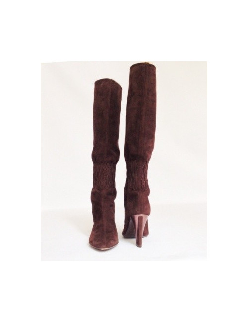Bottes SERGIO ROSSI T 39.5 Daim marron