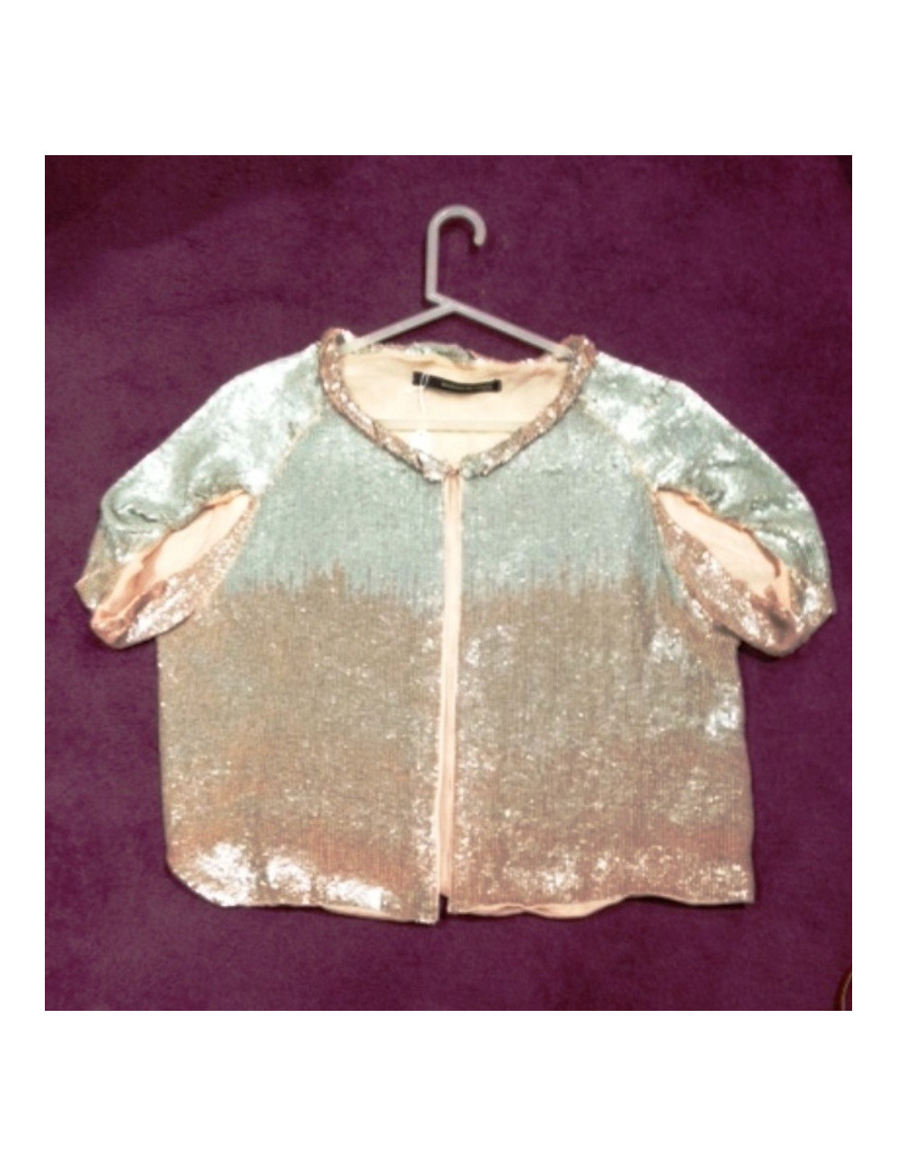 Gilet MAURIZIO PECORARO T 40 IT sequins argentés