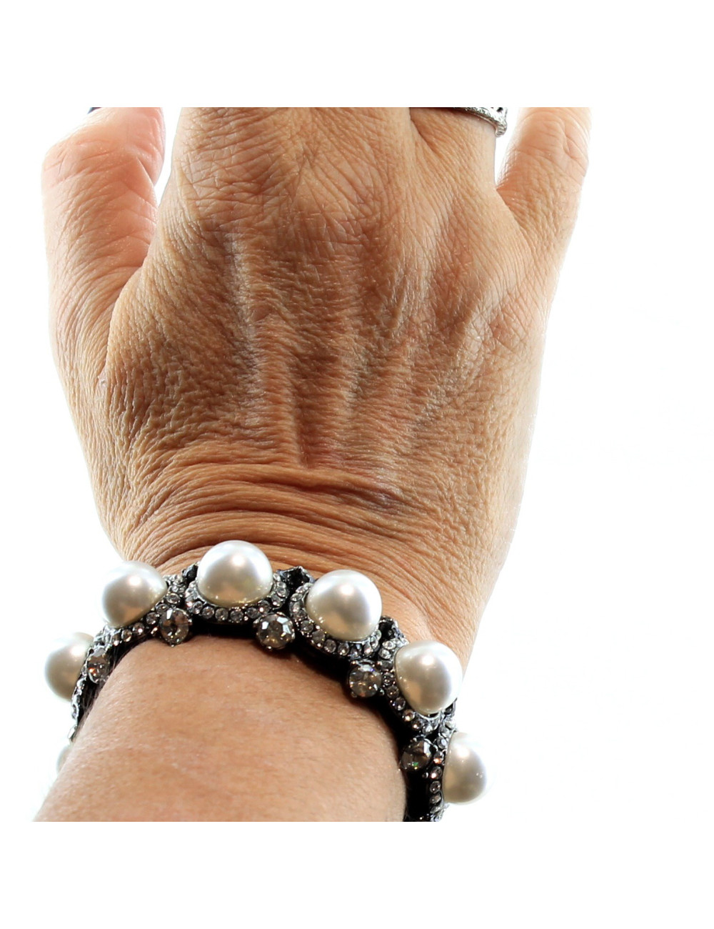 bracelet LANVIN en perles nacrées et brillants